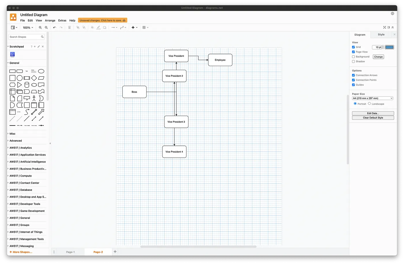 Draw.io Before Layout