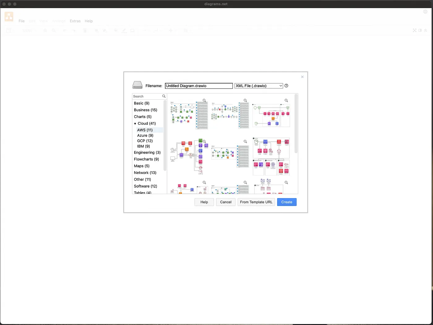 Draw.io Start Screen