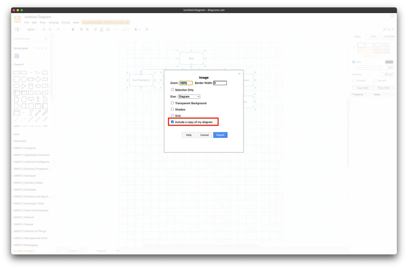 Draw.io Export with Definition